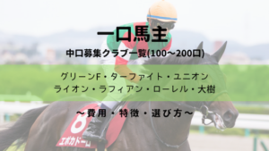 【一口馬主】中口募集クラブ比較|特徴・評価 ・おすすめ・選び方|100~200口